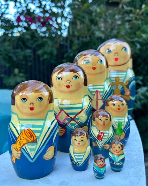 Babushka Small Wooden Sailor design 5 pieces