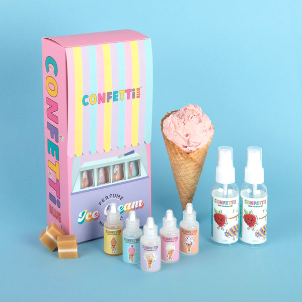 Confetti Blue - Ice Cream Scented Perfume Making Kit