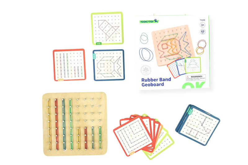 Tooky Toy Rubber band Geoboard Pattern Set