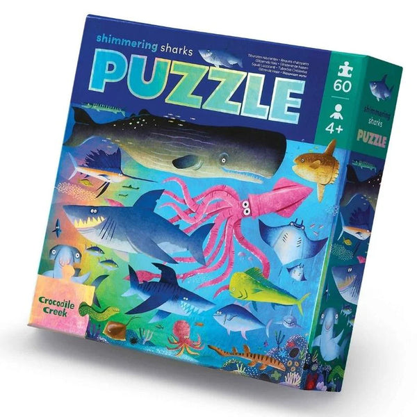 Crocodile Creek - Shimmering Sharks Foil Puzzle, 60 Pieces