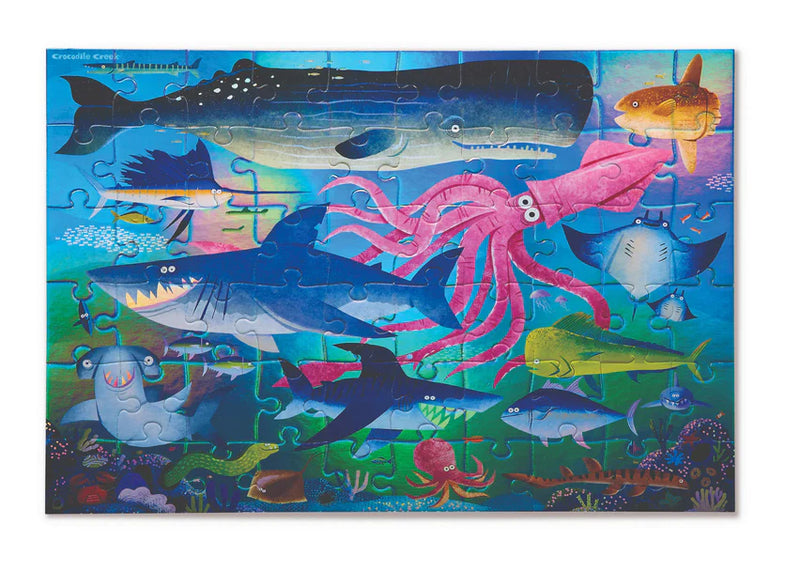 Crocodile Creek - Shimmering Sharks Foil Puzzle, 60 Pieces