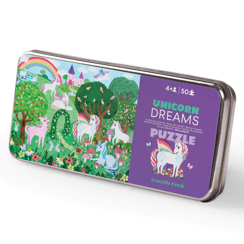 Crocodile Creek - 50 Piece Puzzle in a Tin, Unicorn Dreams