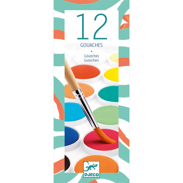 Djeco - 12 Gouache Paint Set