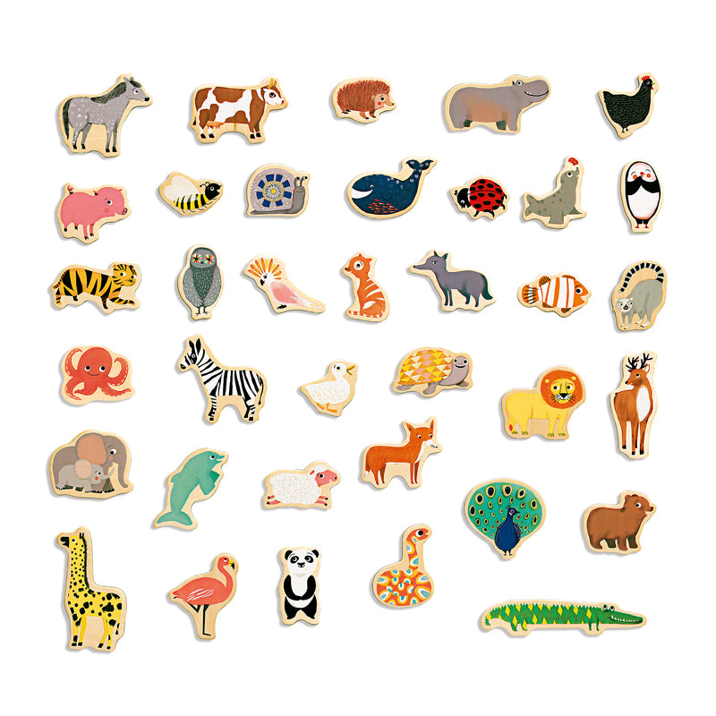 Djeco - Wooden Fridge Magnets, Magnimo