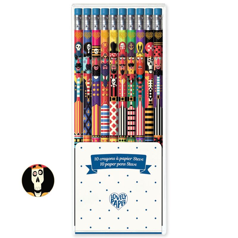 Djeco - Set of 10 Pencils, Pirate