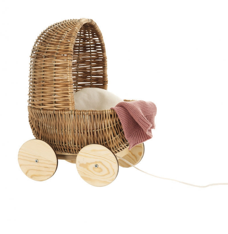 Egmont Les Petites Pull Along Small Wicker Pram