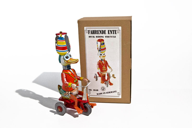 Tin Toys Nurnberger Blechspielzeug Duck Riding Tricycle