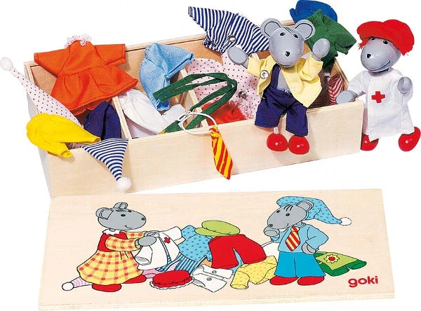 Goki - Lia & Luca Flexible Puppets with clothing