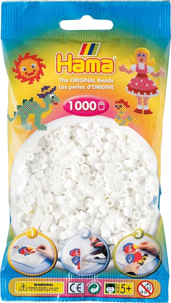 Hama Beads 1000 Pieces White