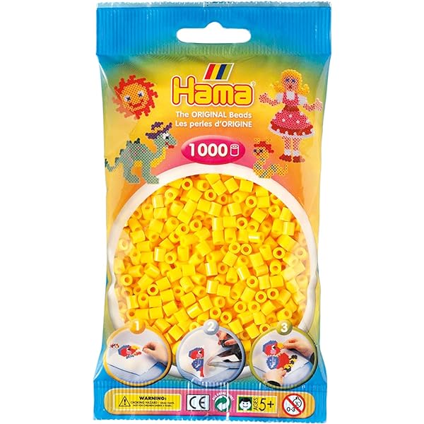 Hama Beads 1000 Pieces Yellow