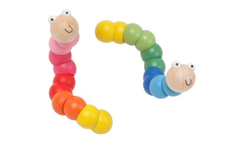 Kaper Kidz - Wooden Jointed Worm in Pink/Red