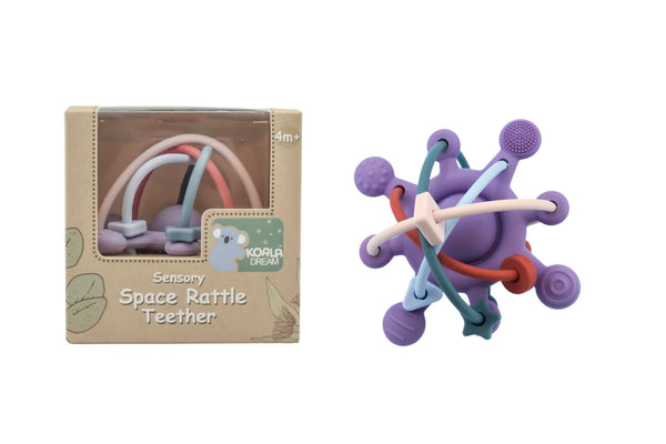 Koala Dream - Sensory Space Rattle Teether, Purple