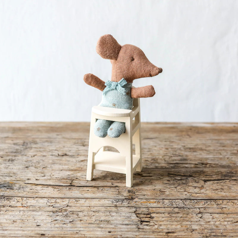 Maileg - High Chair Mouse, Off-White