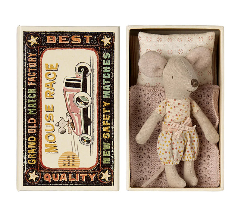 Maileg - Little Sister Mouse In Matchbox