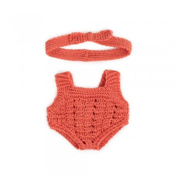 Miniland - Dolls Clothing 21 cm  Knitted Romper & headband