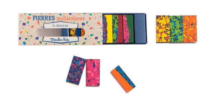 Moulin Roty - Box of 6 Multi-Coloured Wax Crayons