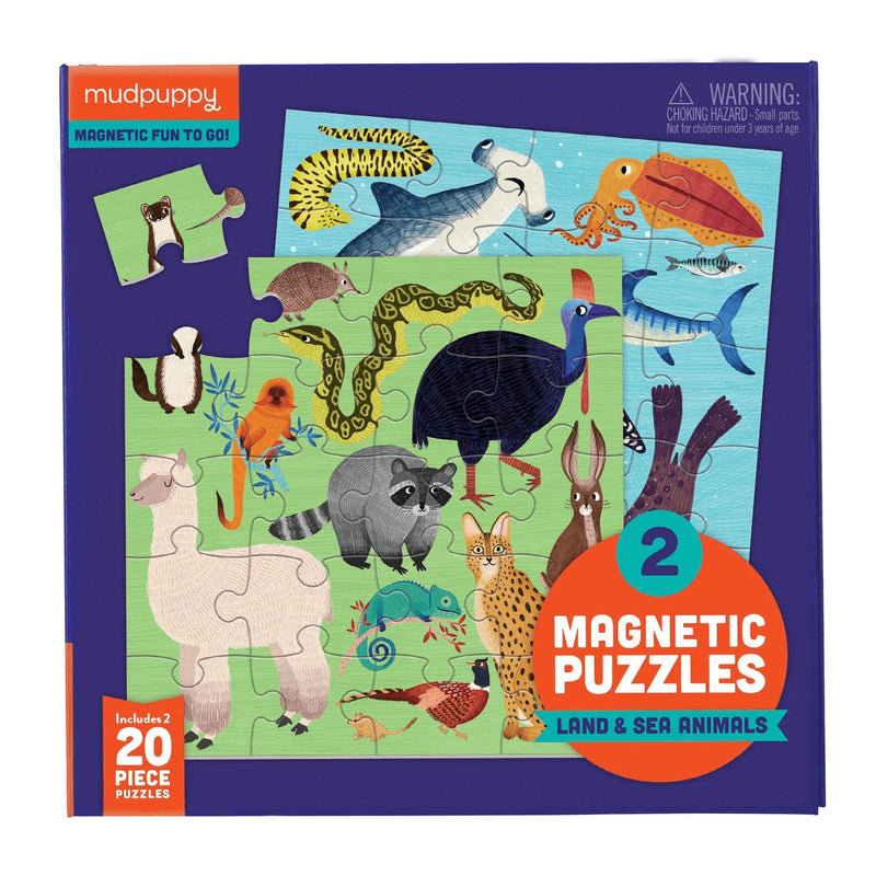 Mudpuppy - Magnetic Puzzle, Land & Sea Animals