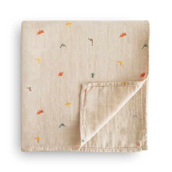 Mushie - Muslin Swaddle, Dinosaurs