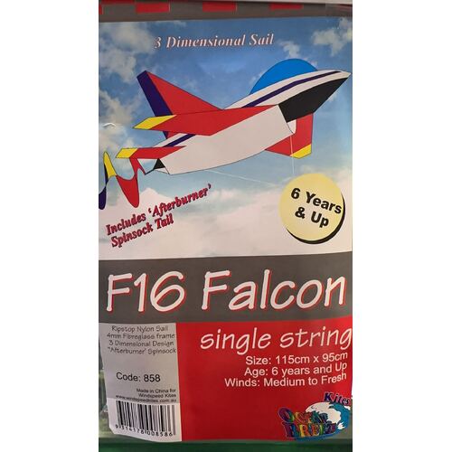 Ocean Breeze Kites- F16 Falcon Single String Kite