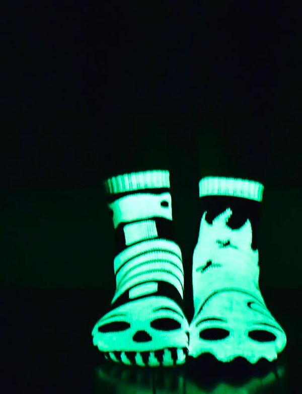 Paals Mismatched Grip Socks Ghost & Skeleton