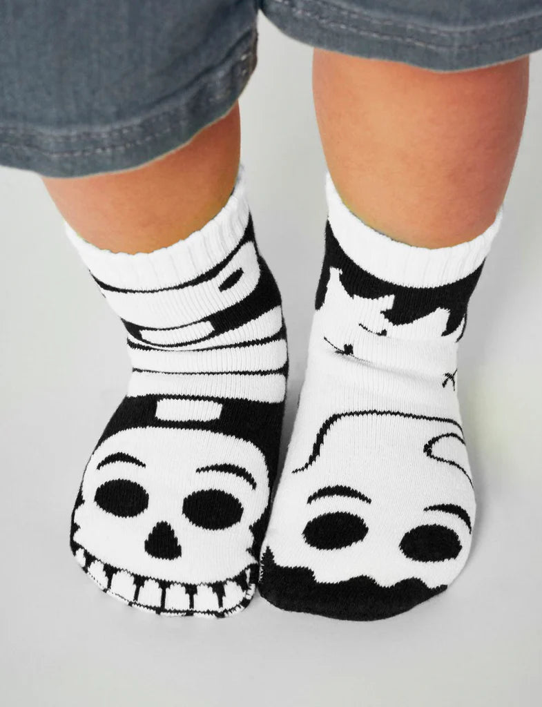 Pals - Mismatched Grip Socks, Ghost & Skeleton