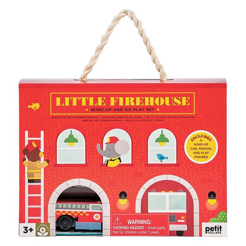 Petit Collage - Little Firehouse Wind-Up and Go Playset