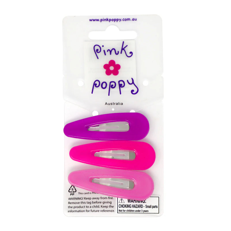 Pink Poppy - Acrylic Snap Hair Clips