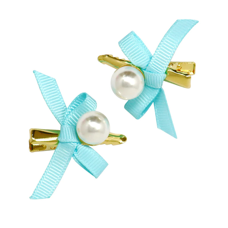 Pink Poppy - Pearl Hair Clips