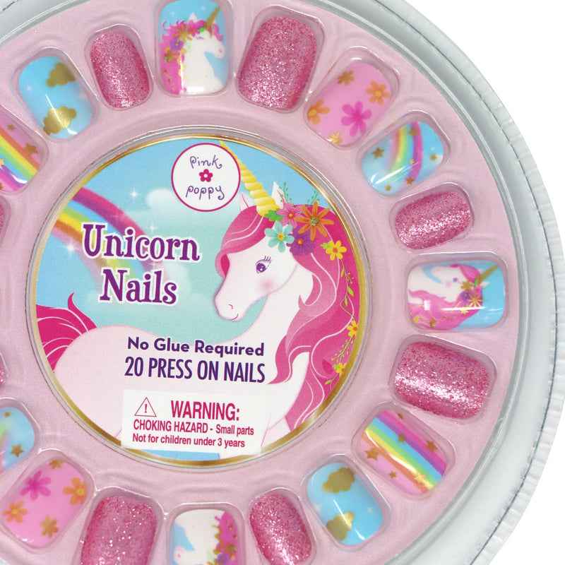 Pink Poppy - Unicorn Press on Nails