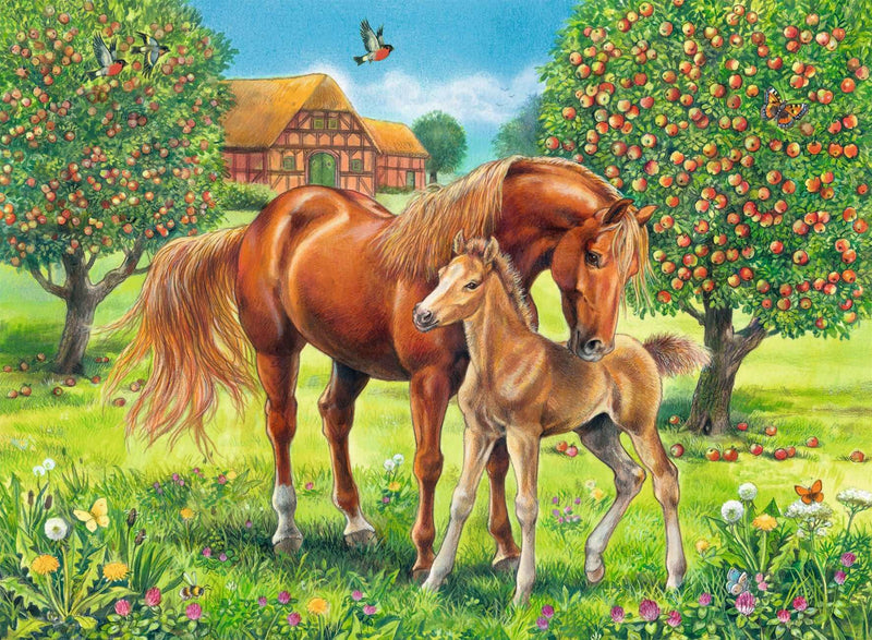 Ravensburger- Horses In The Field, 100 Piece Puzzle