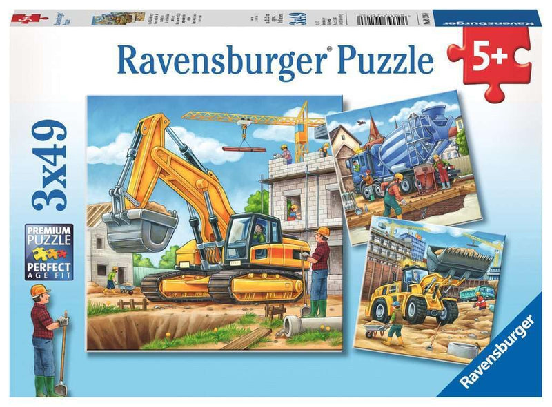 Ravensburger - Large Construction Vehicles, 3 x 49 Piece Jigsaw Puzzles