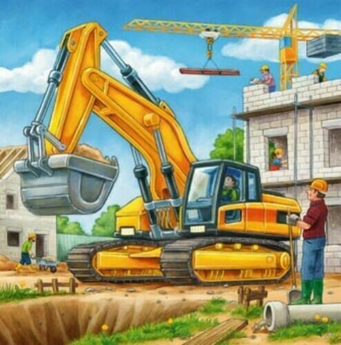 Ravensburger - Large Construction Vehicles, 3 x 49 Piece Jigsaw Puzzles