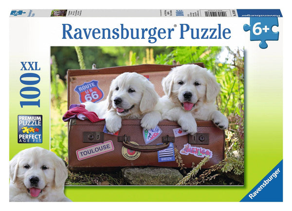 Ravensburger- Traveling Pups Puzzle, 100pc