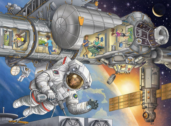 Ravensburger - Jigsaw Puzzle, 100 pices XXL, On the Space Station