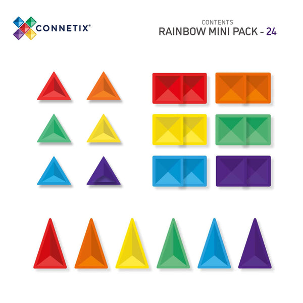 Connetix- Mini Rainbow Pack 24 Pieces