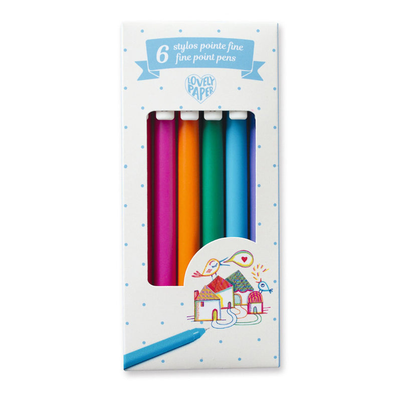 Djeco- Set of 6 Coloured Fine Point Pens