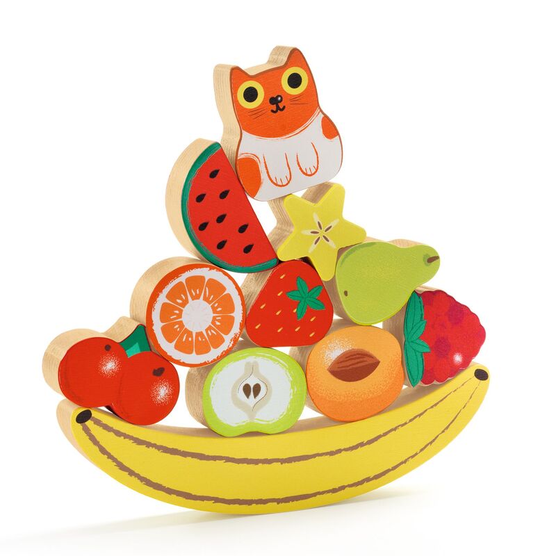 Djeco- Puzz & Boom Fruit Wooden Balancing Puzzle