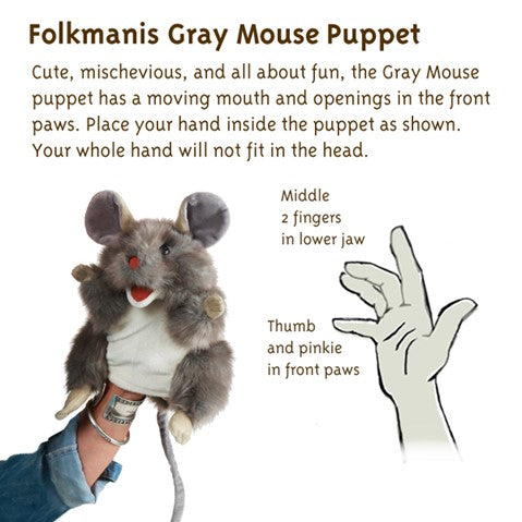 Folkmanis-Grey Mouse Puppet