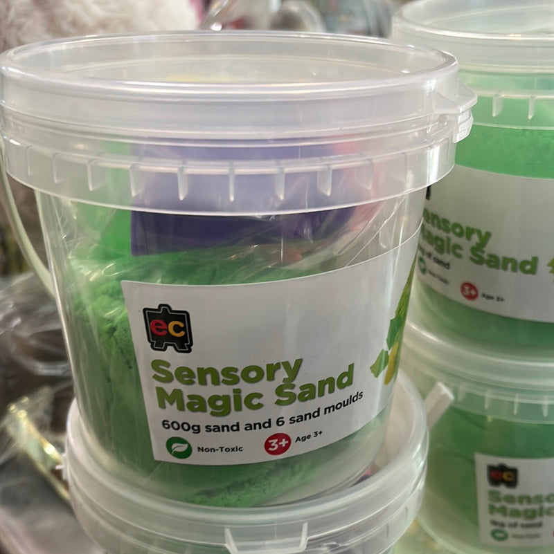 Magic Sensory Sand 600g Green with sand moulds