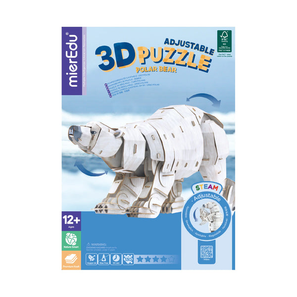 MierEdu- Adjustable 3D Puzzle, Polar Bear