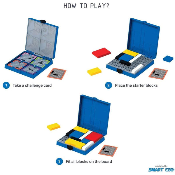 Smart Egg - Mondrian Blocks, Blue Edition