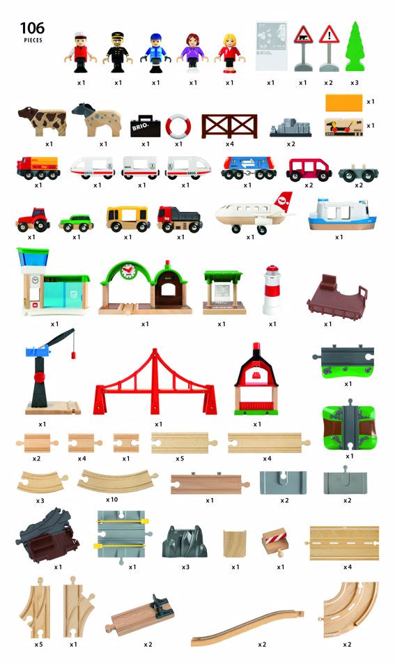 Brio - Railway World Deluxe Set 106  pieces