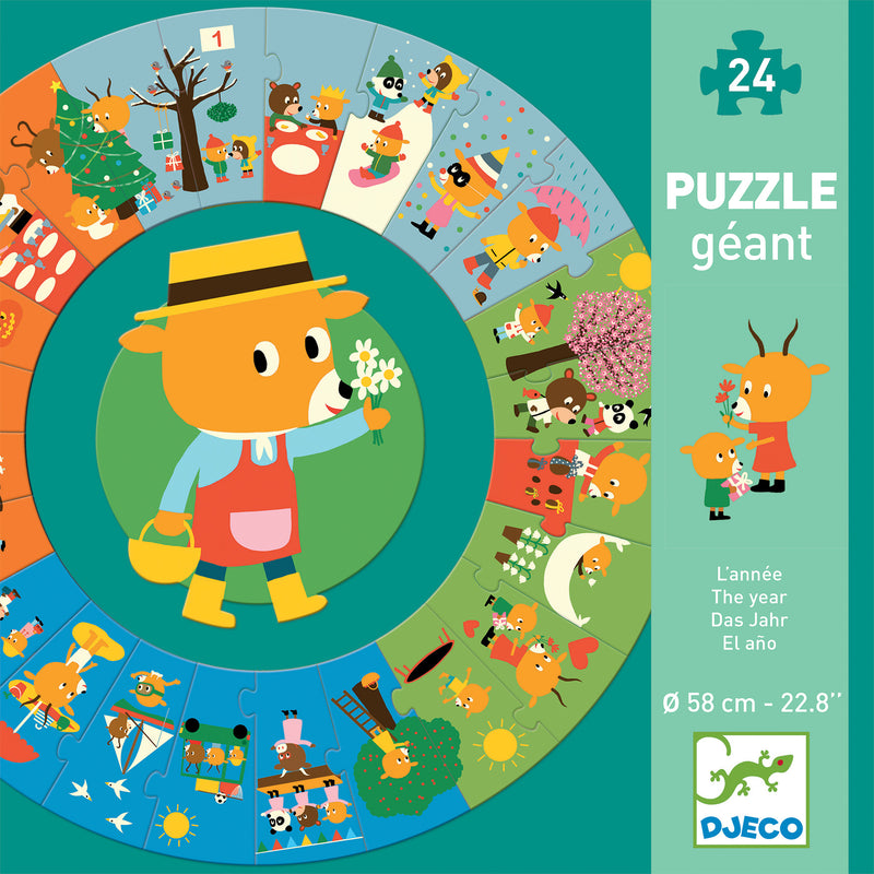 Djeco - Puzzle 24 Piece Puzzle Round Seasons