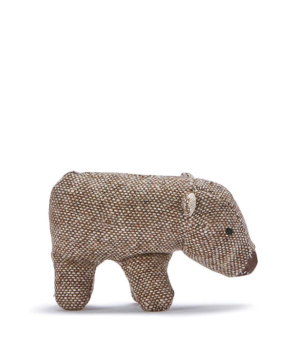 mini wombat rattle in brown