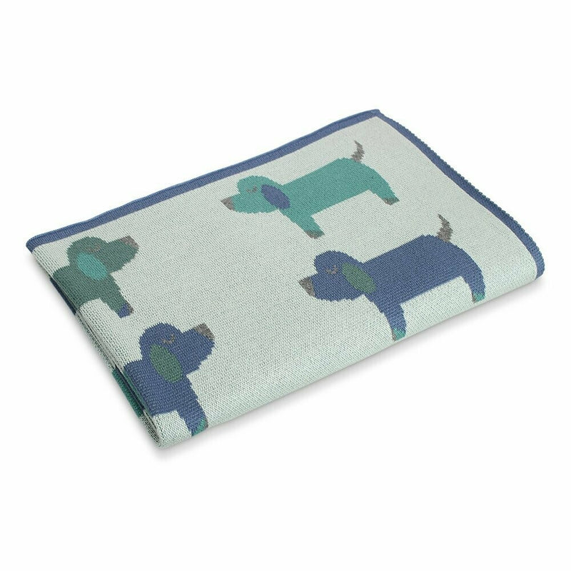 D Lux - Puppy Cotton Knit Blanket in Sage