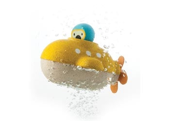 Plan toys wooden submarine is a great imagnative toy for the bath & water play. Perfect for age 1+