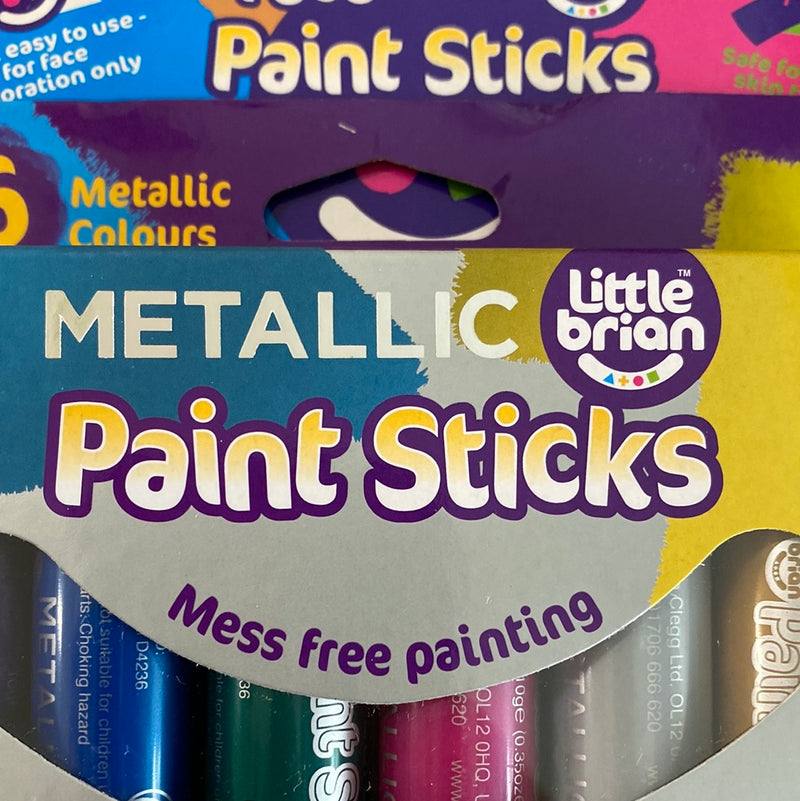 Little Brian Paint Sticks 6 Pack Metallic