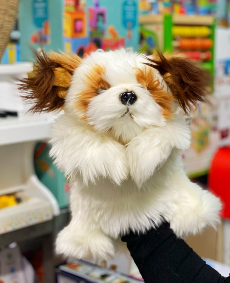 Puppet  - White & Brown Dog Hand Puppet