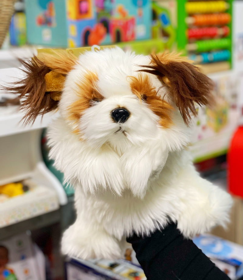 Puppet  - White & Brown Dog Hand Puppet