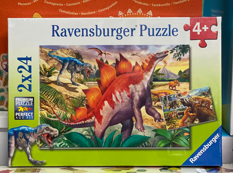 Ravensburger - Jigsaw Puzzle, 2 x 24 Pieces, Jurassic Wildlife